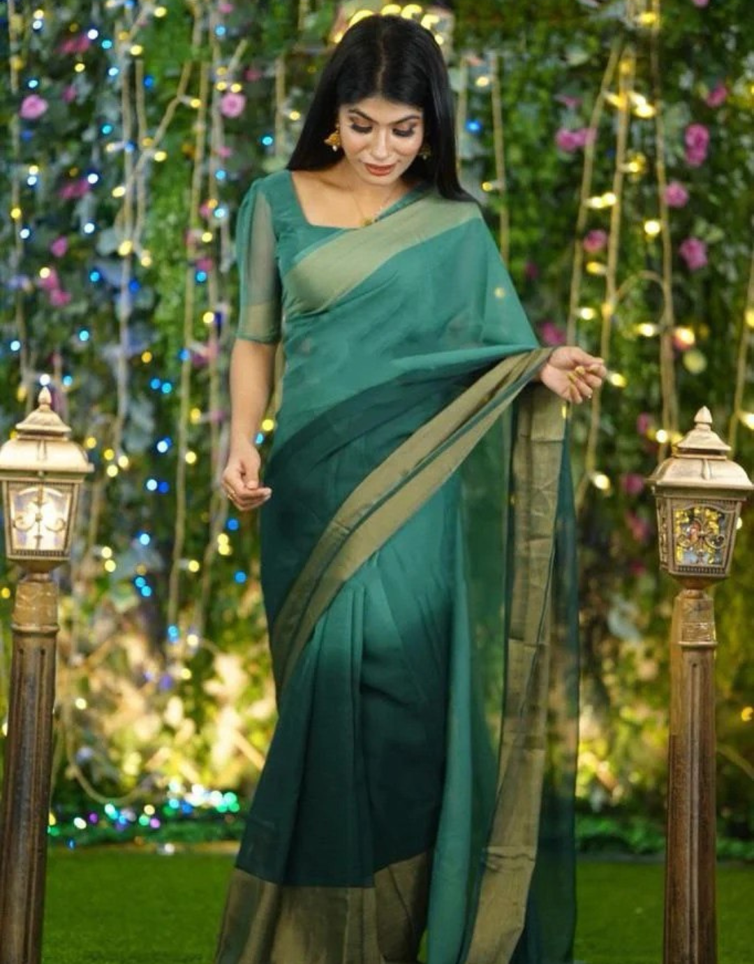 Jessica Ramagreen Chiffon Silk Ready To Wear Saree