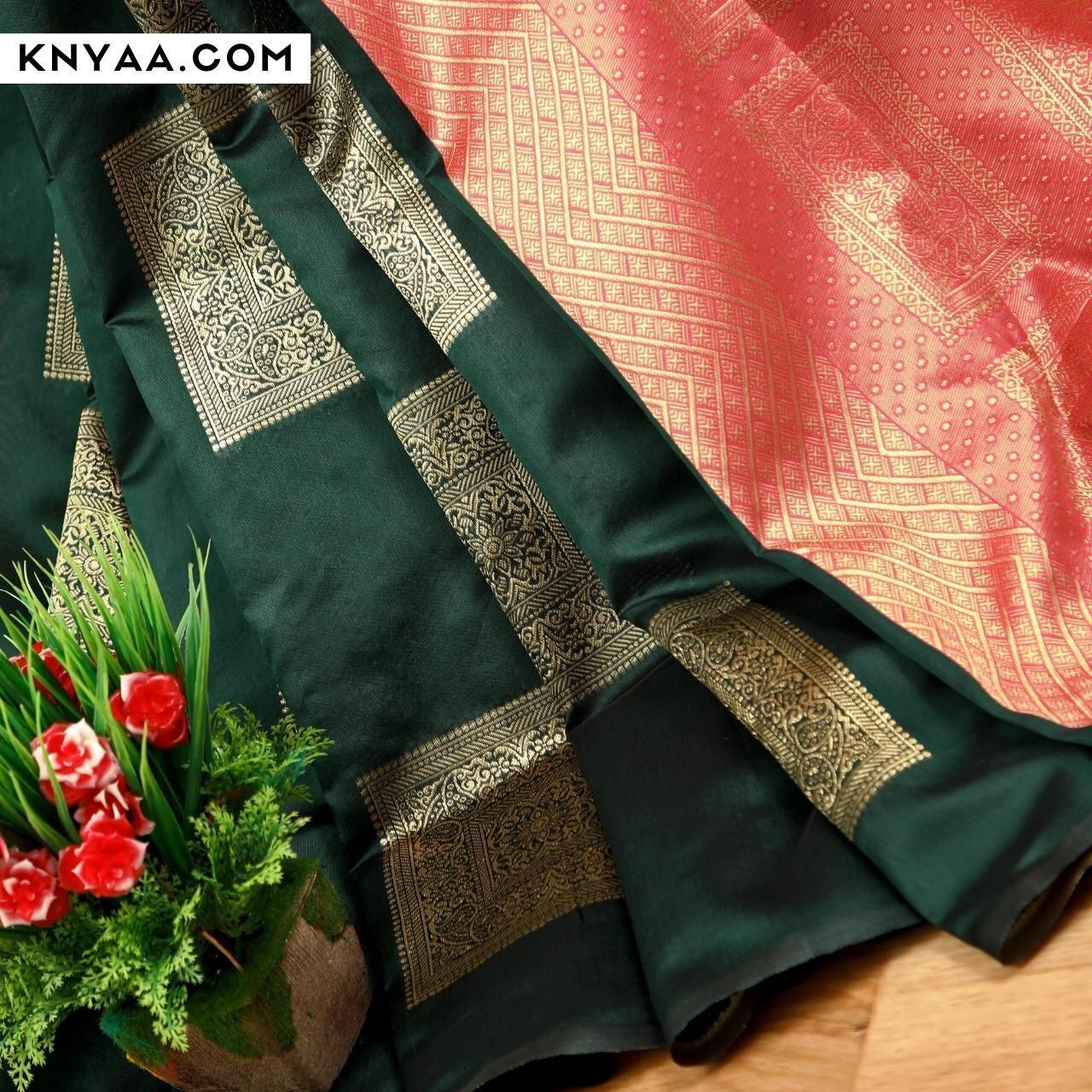 Janvi Green Soft Silk Saree