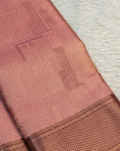 Diya - Pink Wine Contrast Border Jacquard Saree