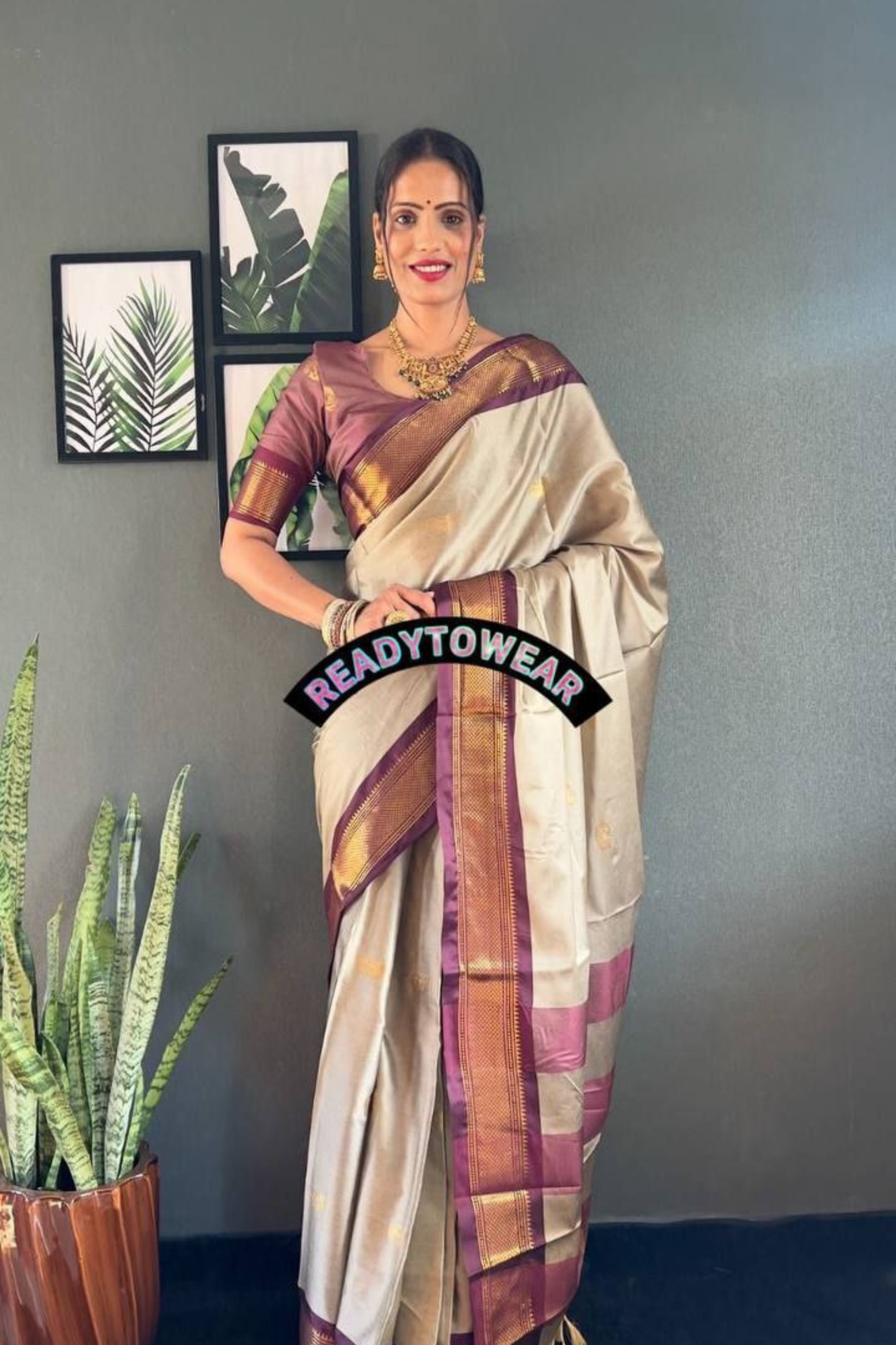 Vintage Echo - Chiku Lichi Soft Silk Saree