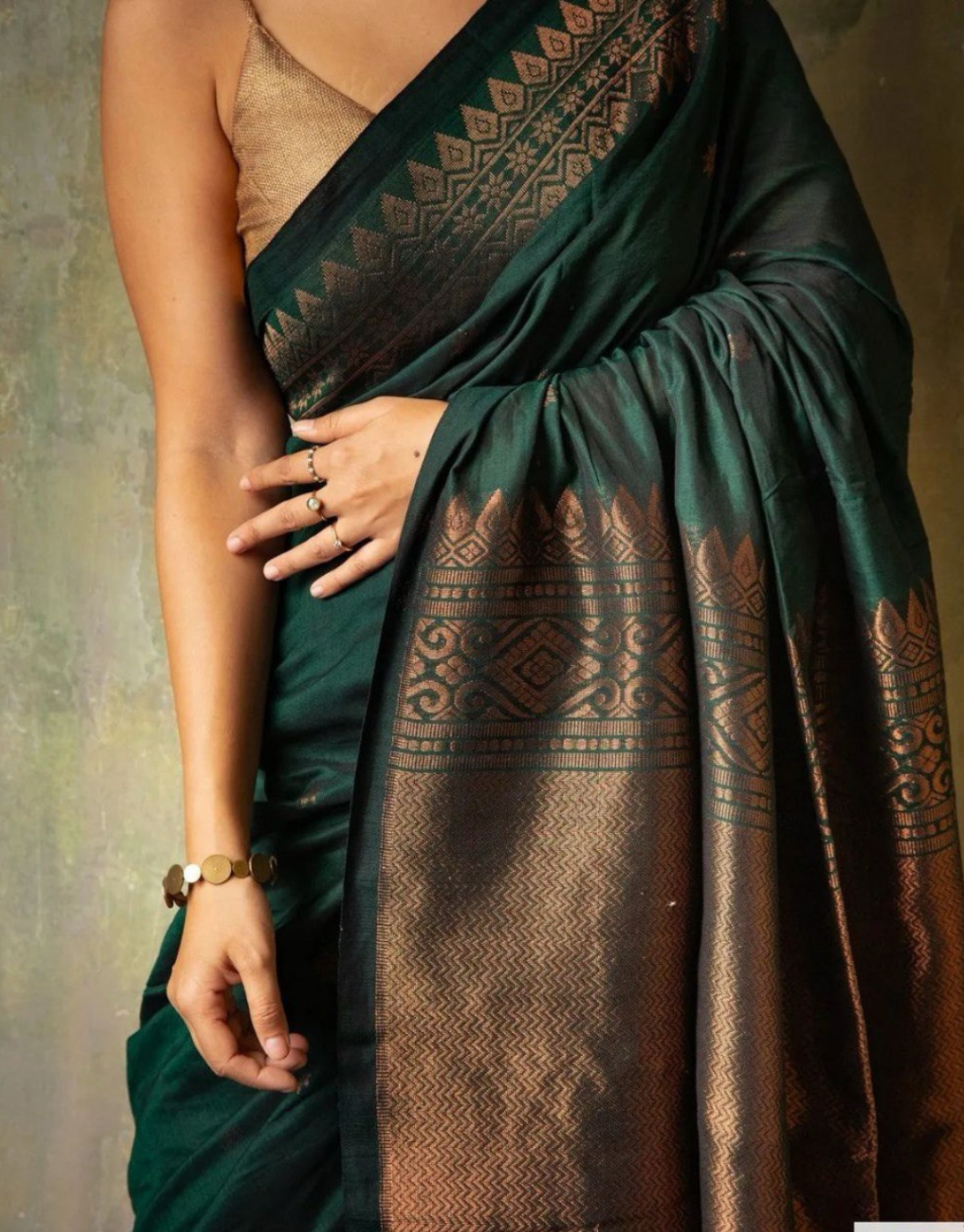 Kinjal Green Banarasi Silk Saree