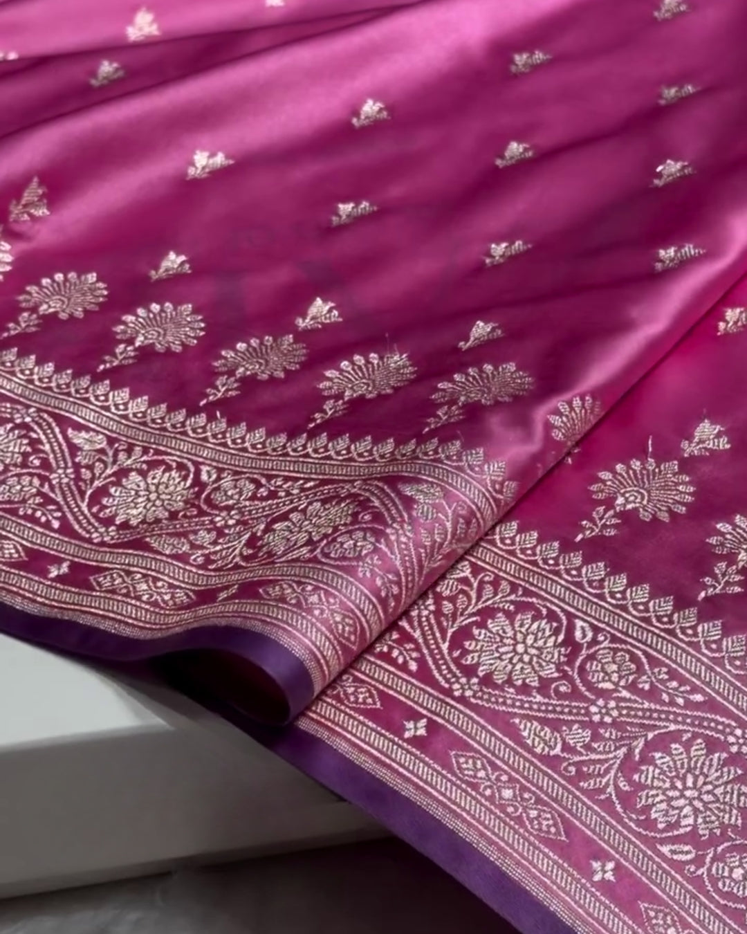 Riddhima – Pink Heritage Silver Zari Saree