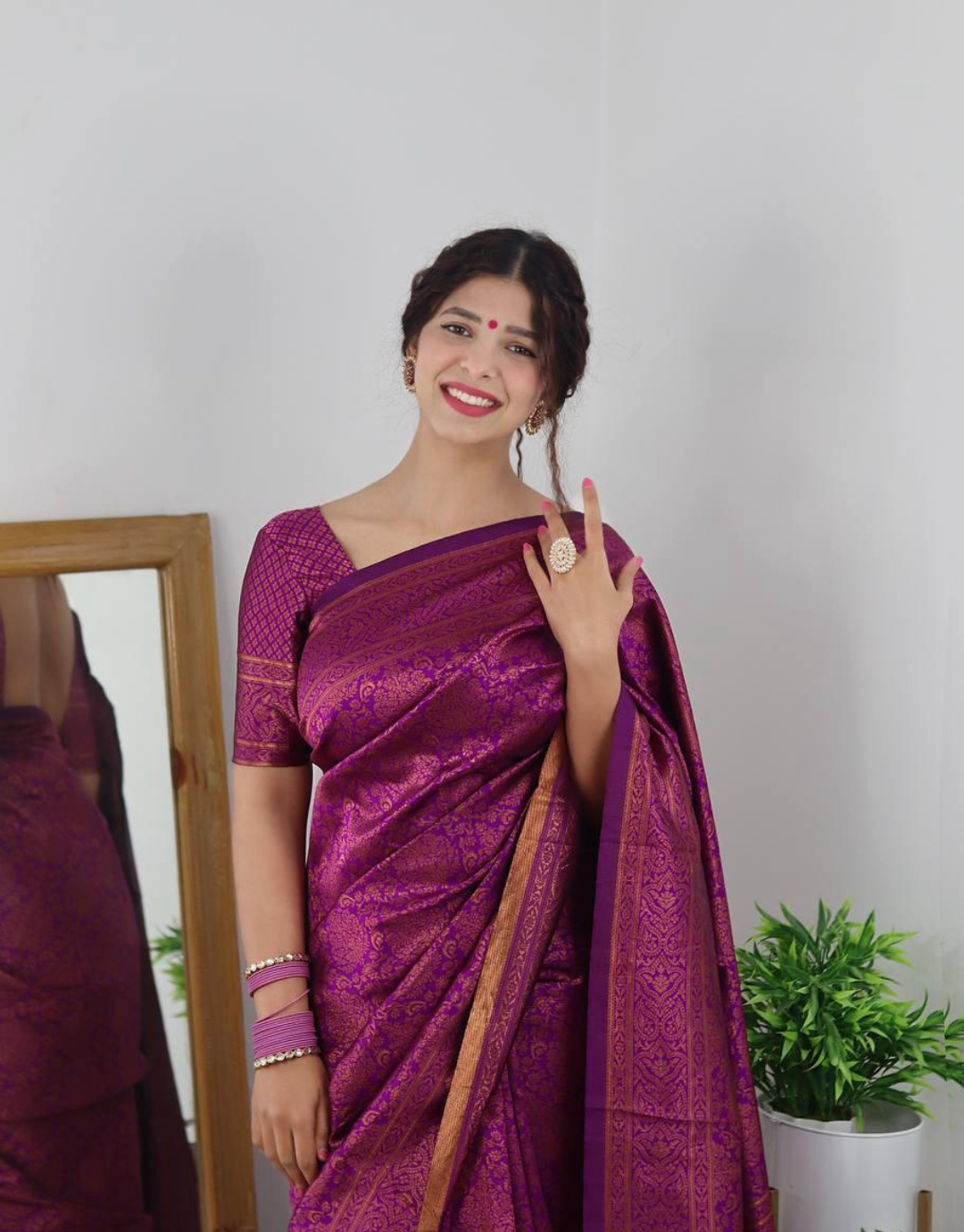 Radhika Magenta Pink Banarasi Silk Saree