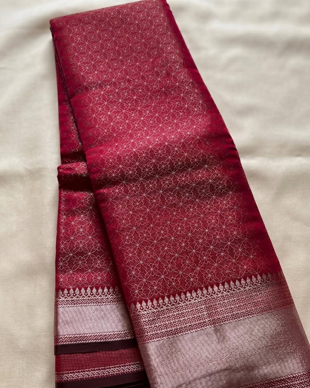 Charita - Red Soft Banarasi Silk Saree