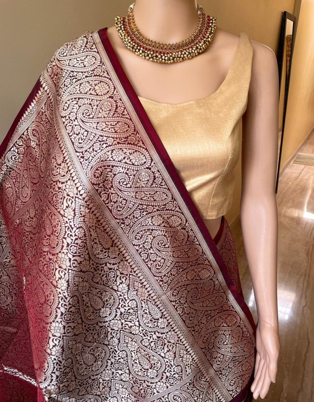 Krishna Maroon Coloured Soft Silk Saree