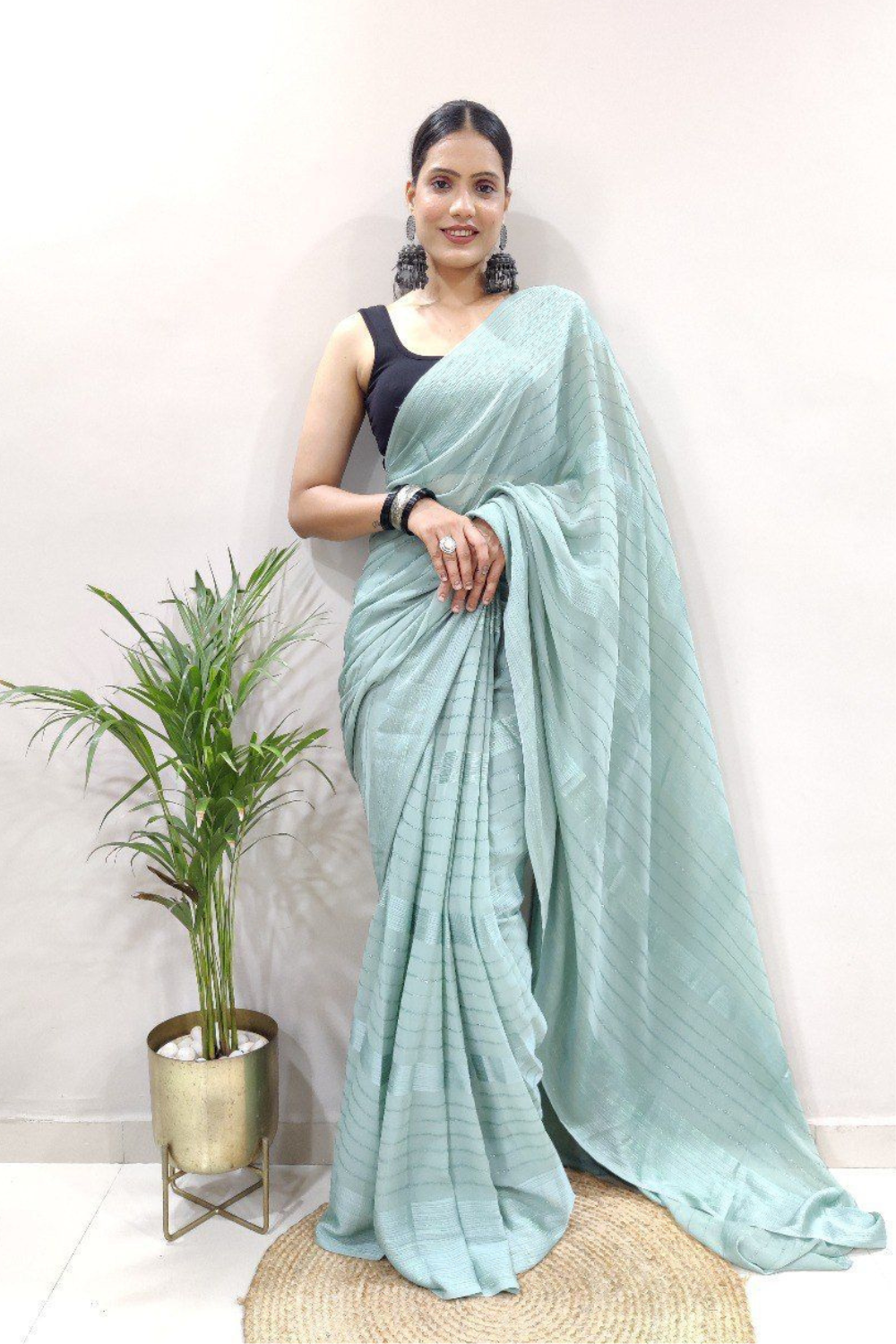 Naina Sky Blue Ready To Wear Saree