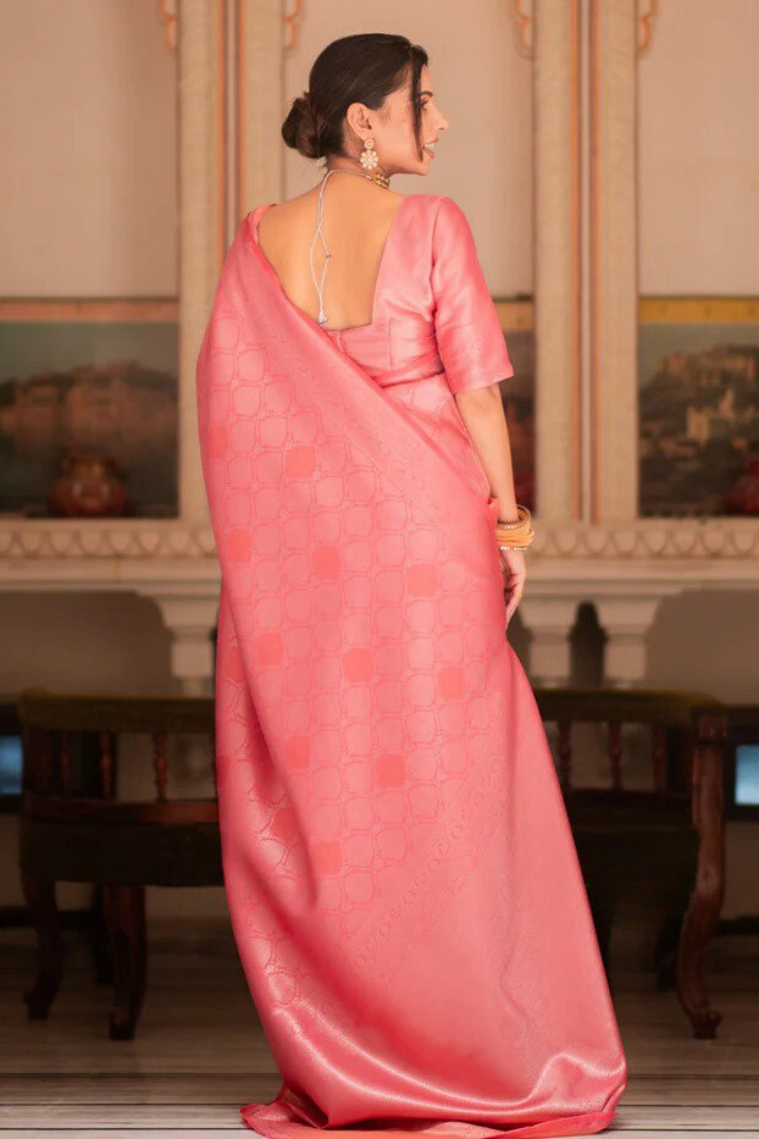 Blush Gleam - Banarasi Silk Saree