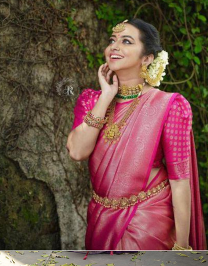 Veer DarkPink Soft Silk Saree