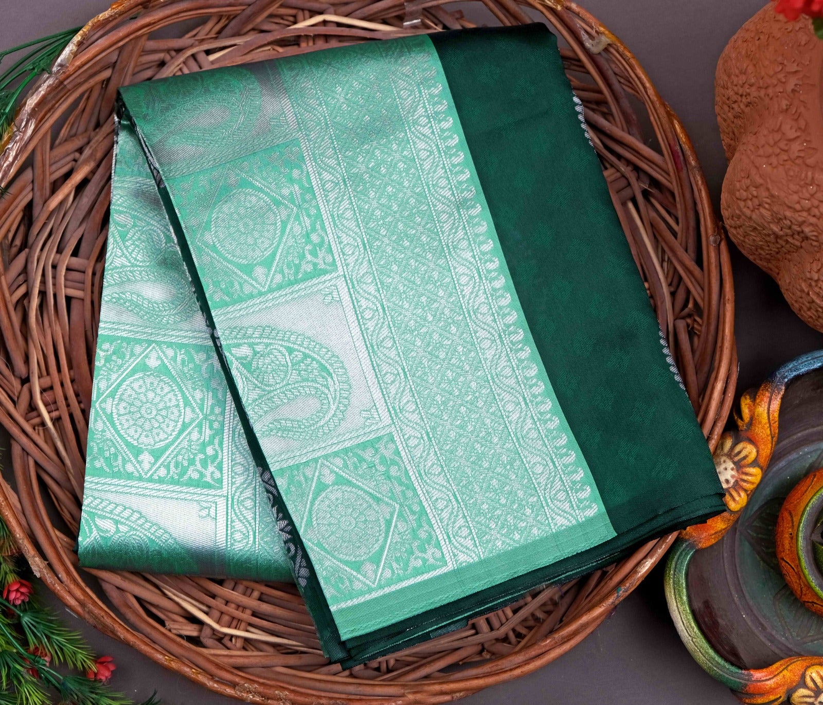 Veera Green Soft Silk Saree