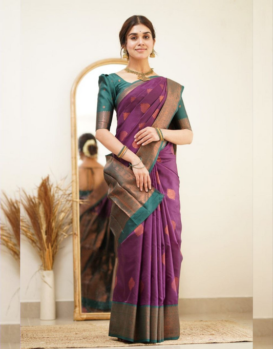 Mahira Purple Soft Silk Saree