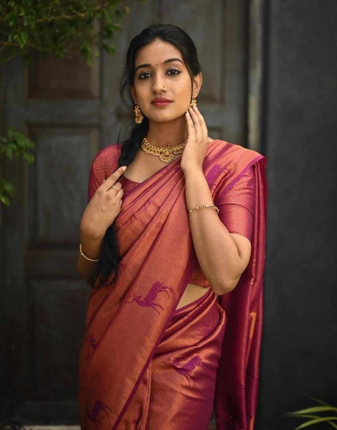 Himanshu Pink Kanchipuram Silk Saree