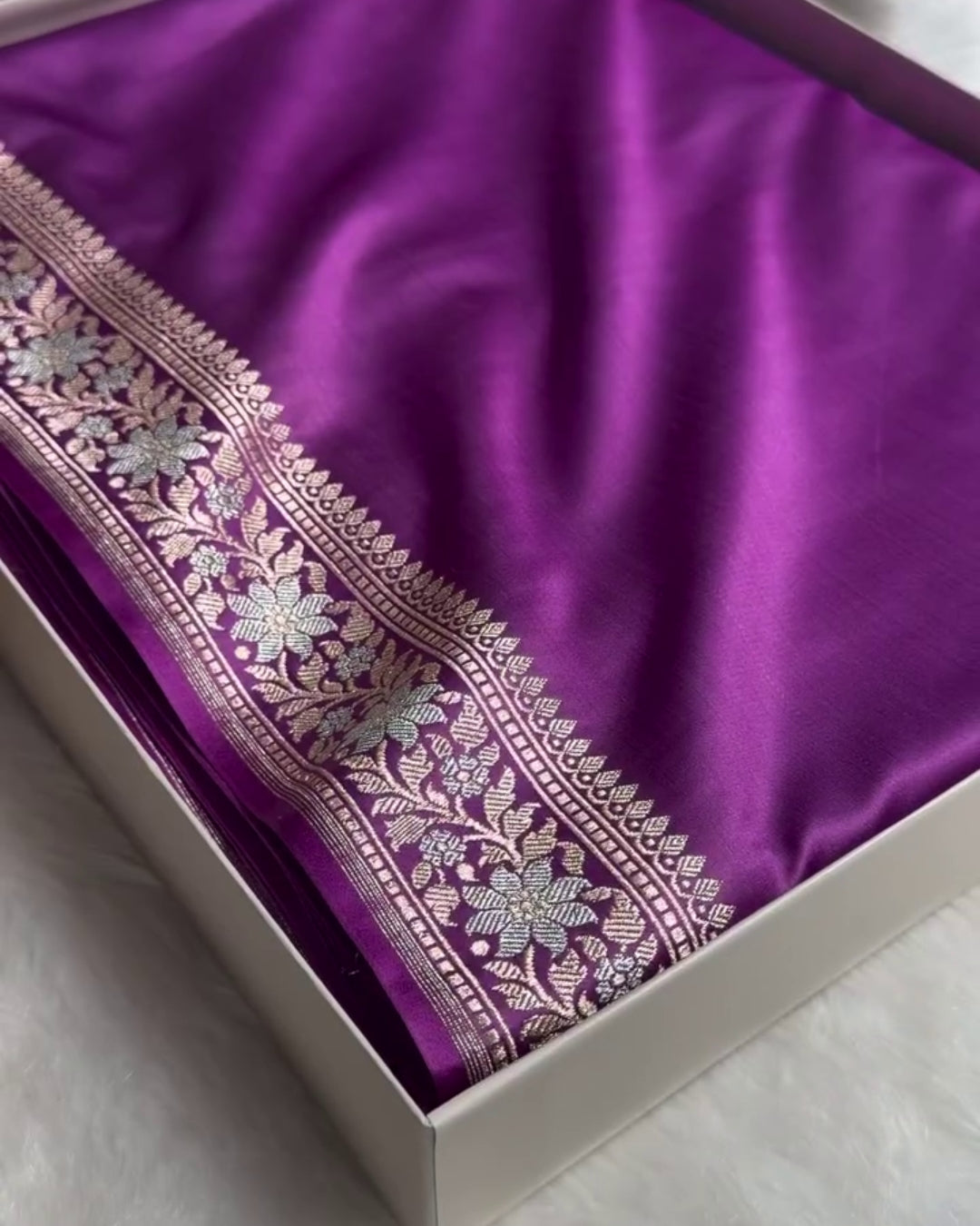 Maitri - Royal Purple Banarasi Silk Elegance Saree