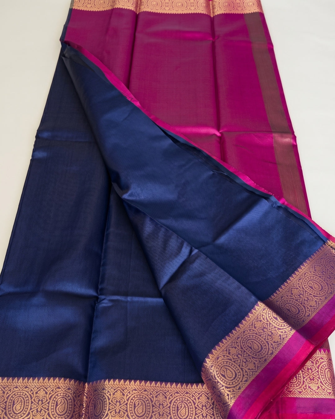 Chetna - Heritage Navy Pink Silk Elegance