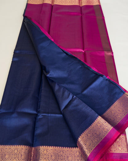 Chetna - Heritage Navy Pink Silk Elegance