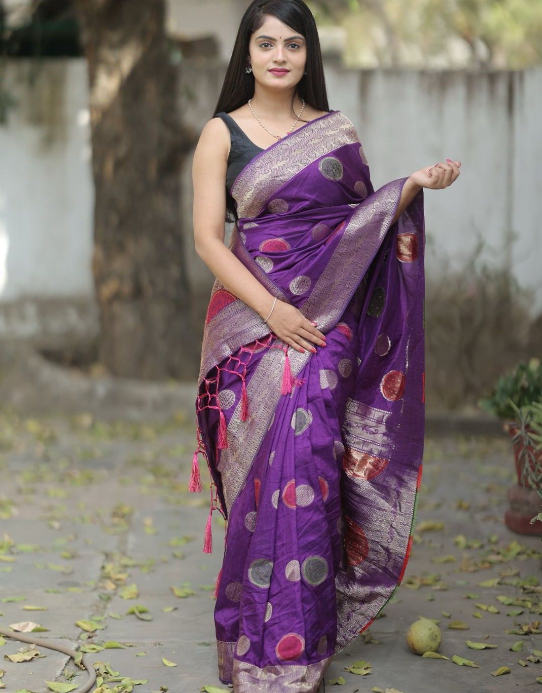 Mitra Purple Dolla Silk Saree