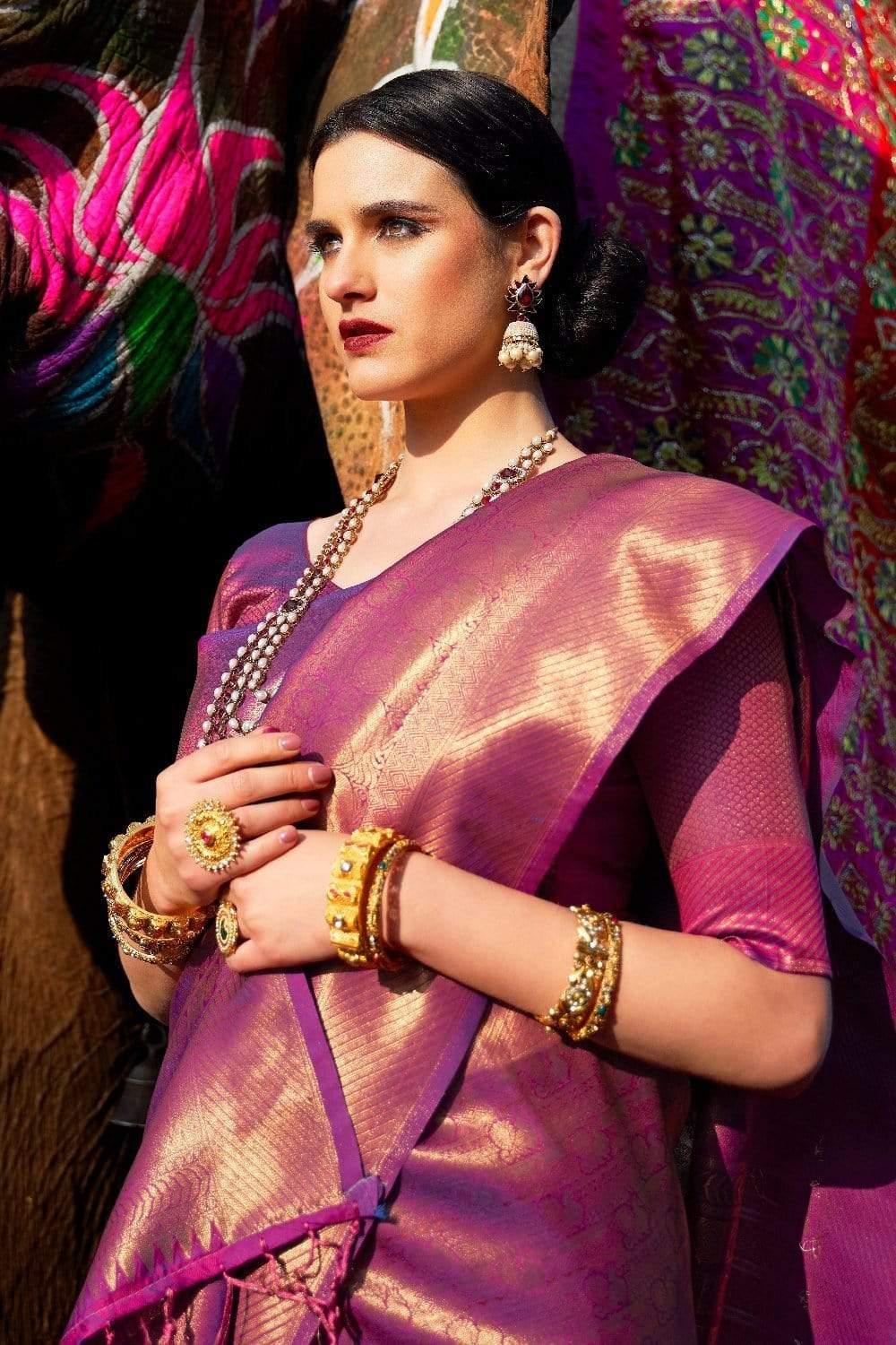 Faded Purple Navya Kanjivaram Silk Saree