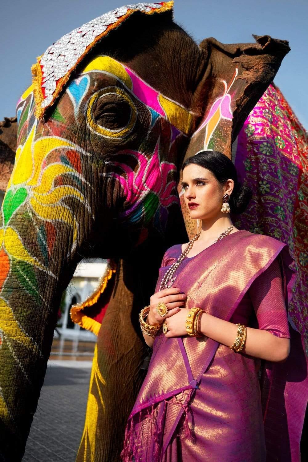 Faded Purple Navya Kanjivaram Silk Saree