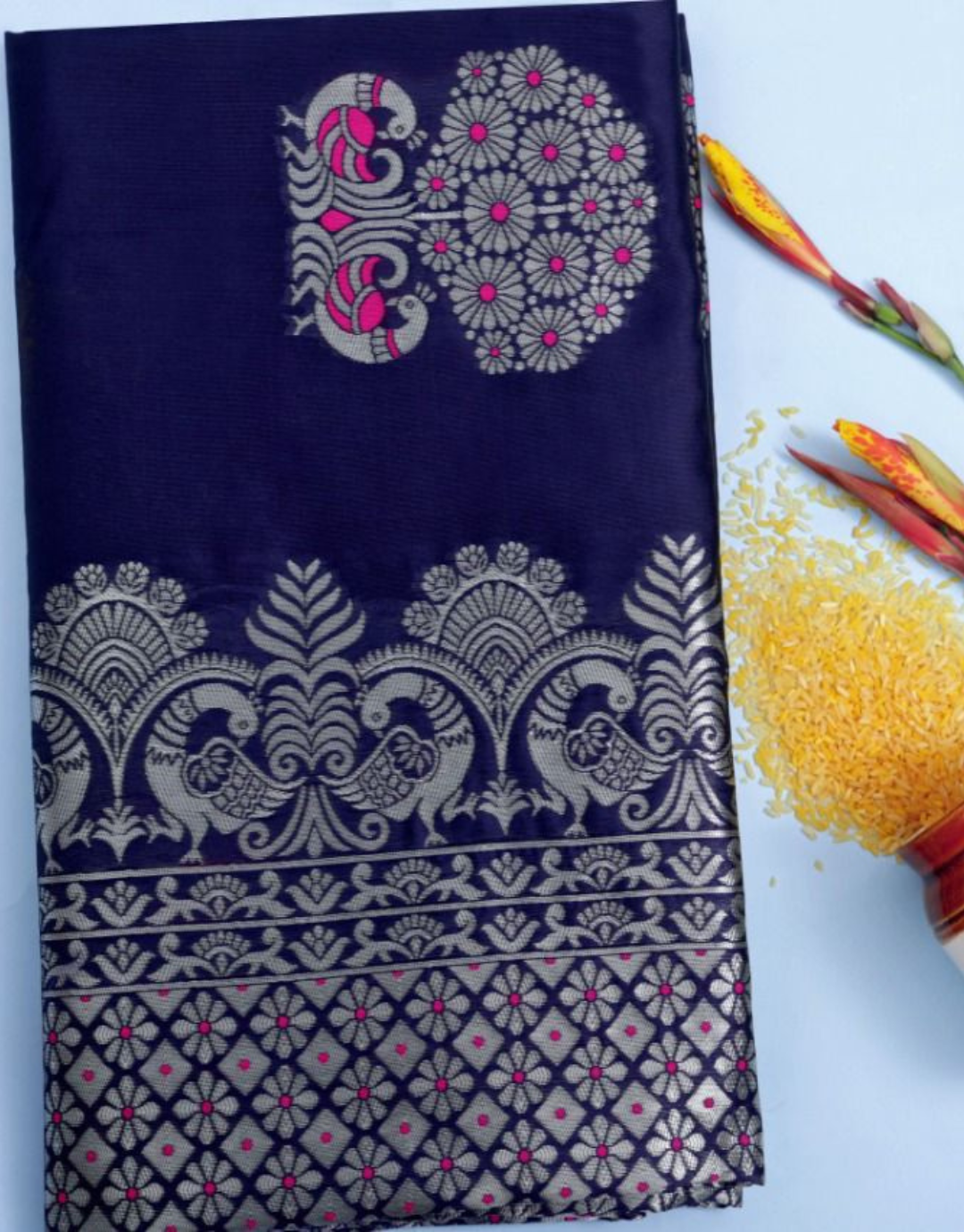 Mona NavyBlue Soft Silk Saree