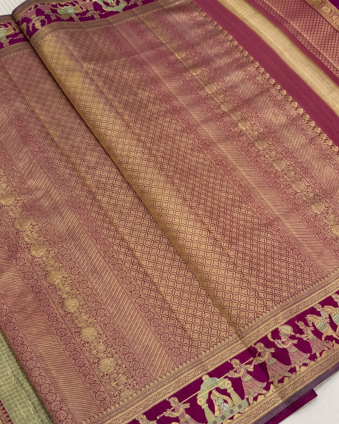 Kairavi - Mint Banarasi Silk Royal Saree