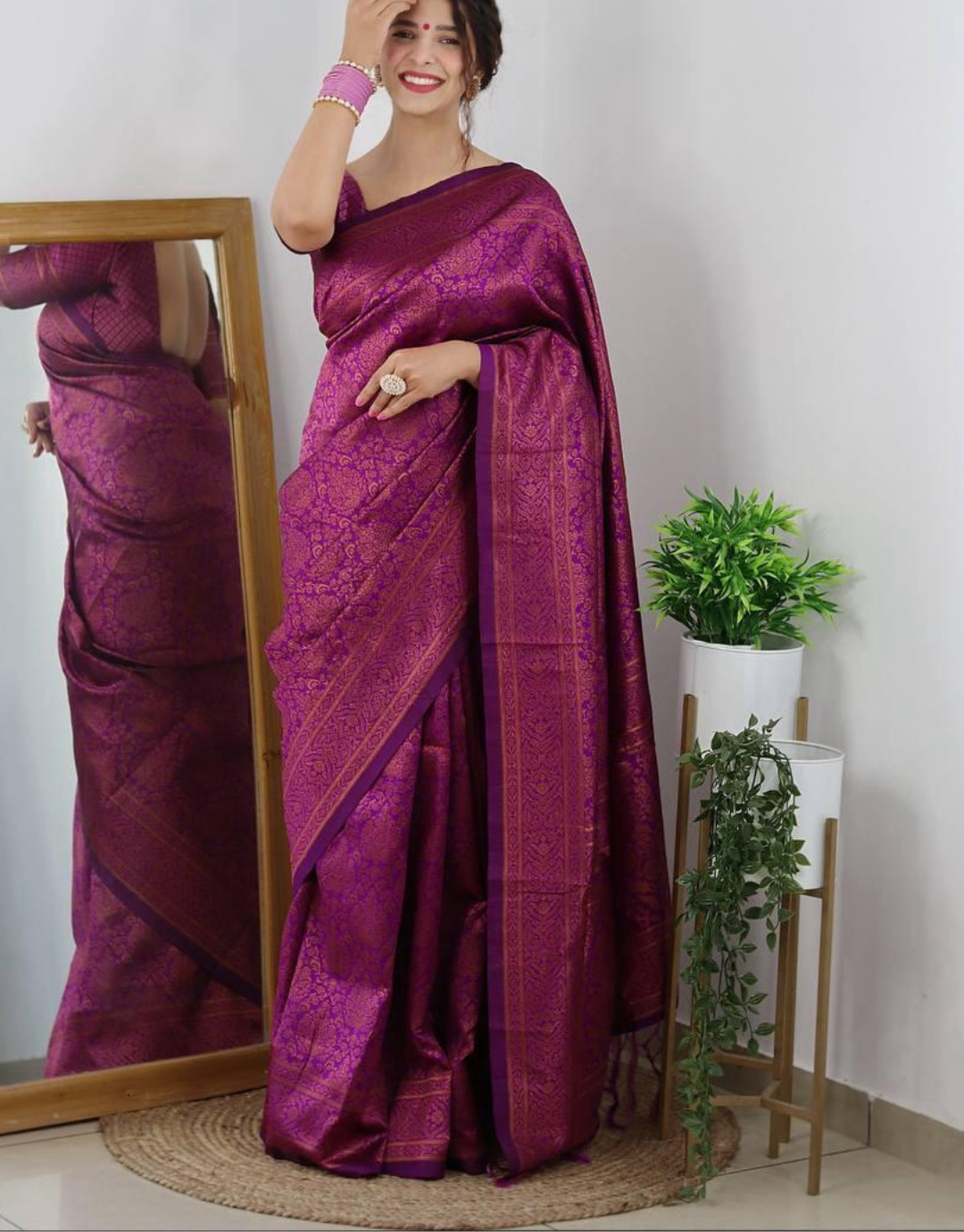 Radhika Magenta Pink Banarasi Silk Saree