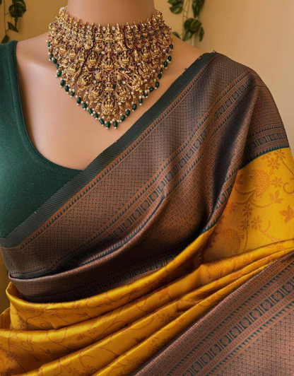 Kirti Yellow Soft Silk Saree