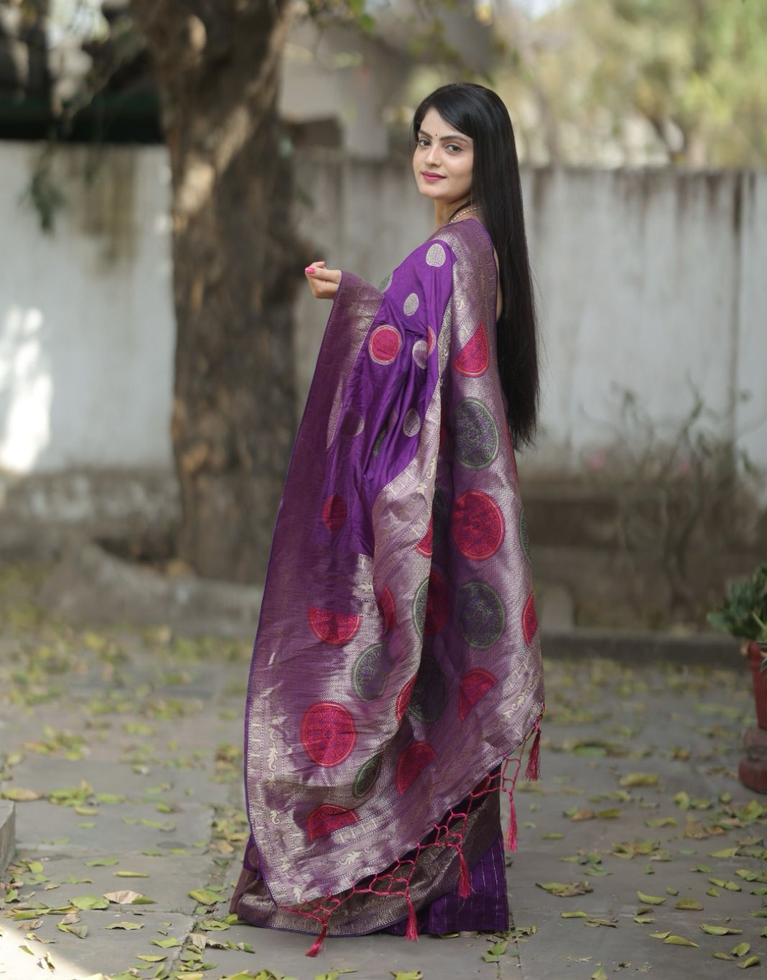 Mitra Purple Dolla Silk Saree