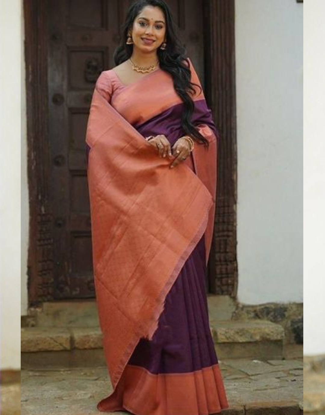 Urvashi Wine Soft Silk Saree