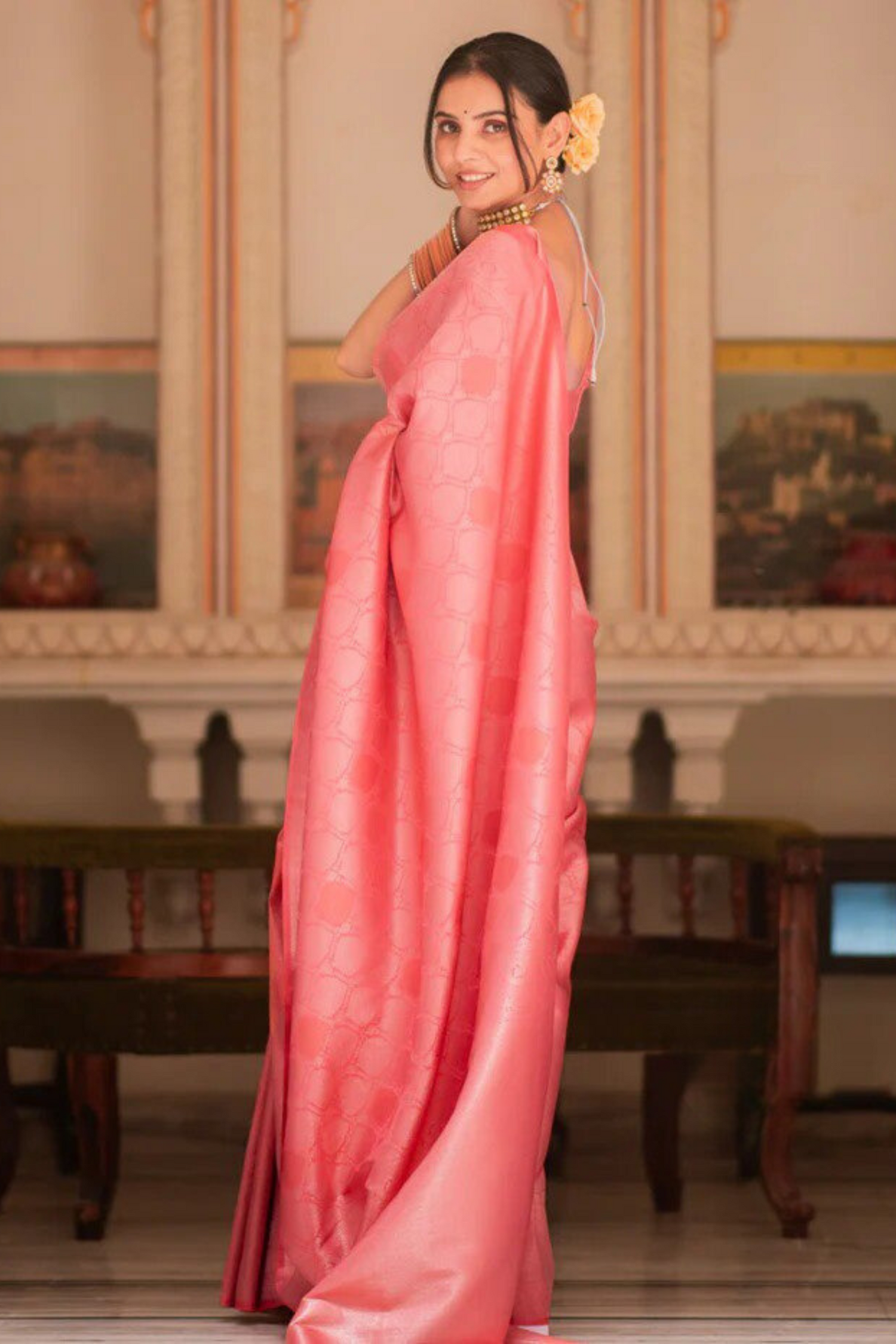 Blush Gleam - Banarasi Silk Saree