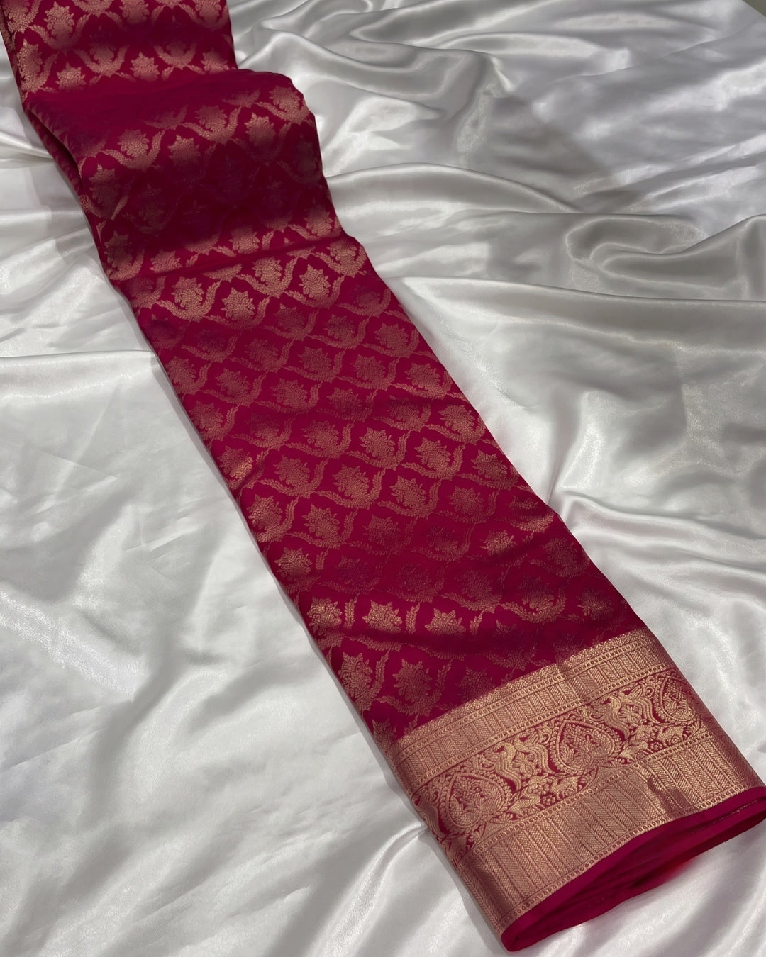 Haniya - Premium Pink Woven Banarasi Silk Saree