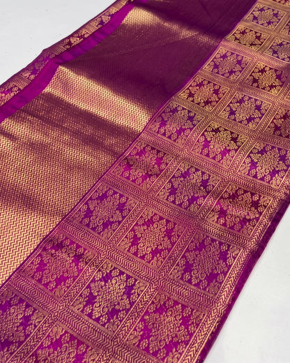Veda - Royal Magenta Heritage Banarasi Silk Saree