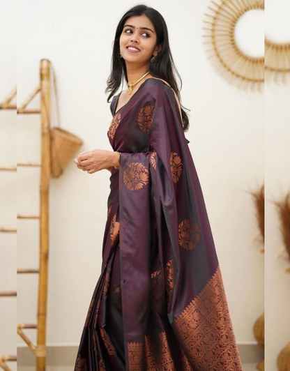 Nancy Purple Soft Silk Saree