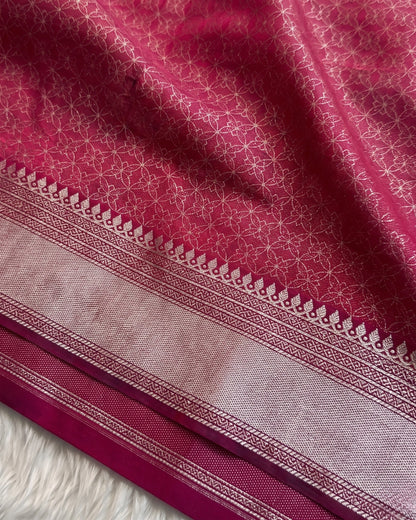 Charita - Red Soft Banarasi Silk Saree