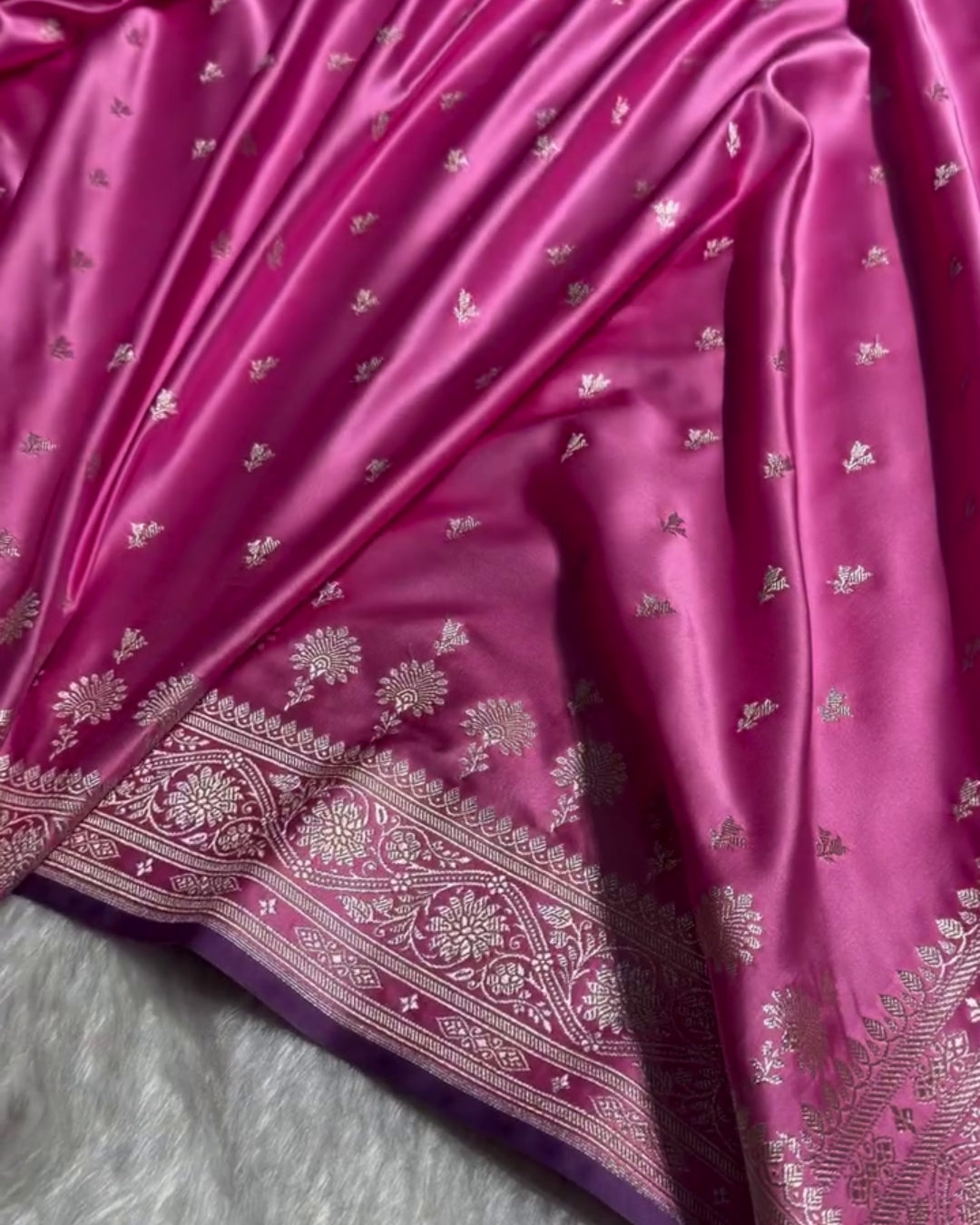 Riddhima – Pink Heritage Silver Zari Saree