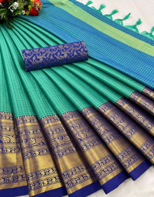 Sana Sea Green Soft Silk Saree