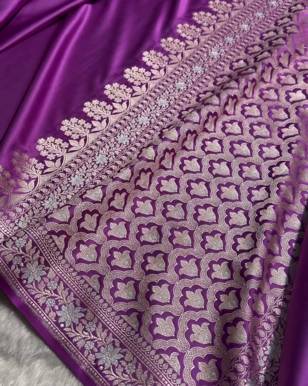 Maitri - Royal Purple Banarasi Silk Elegance Saree