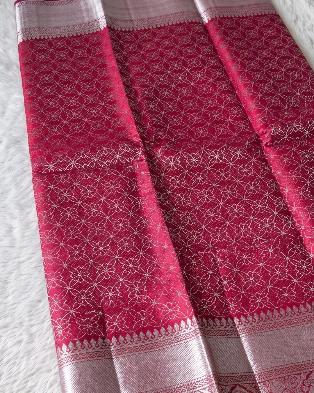 Charita - Red Soft Banarasi Silk Saree