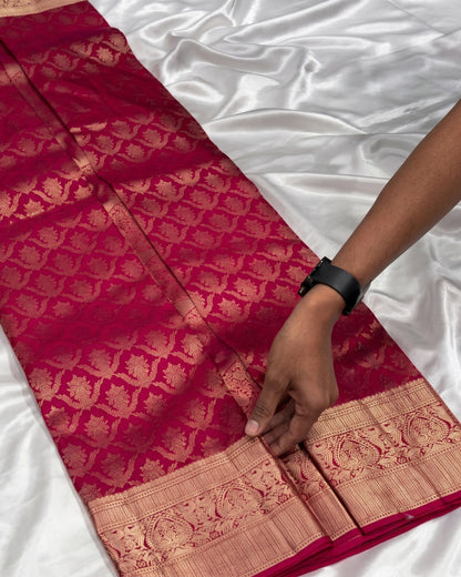 Haniya - Premium Pink Woven Banarasi Silk Saree