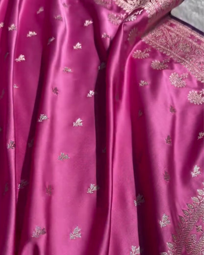 Riddhima – Pink Heritage Silver Zari Saree