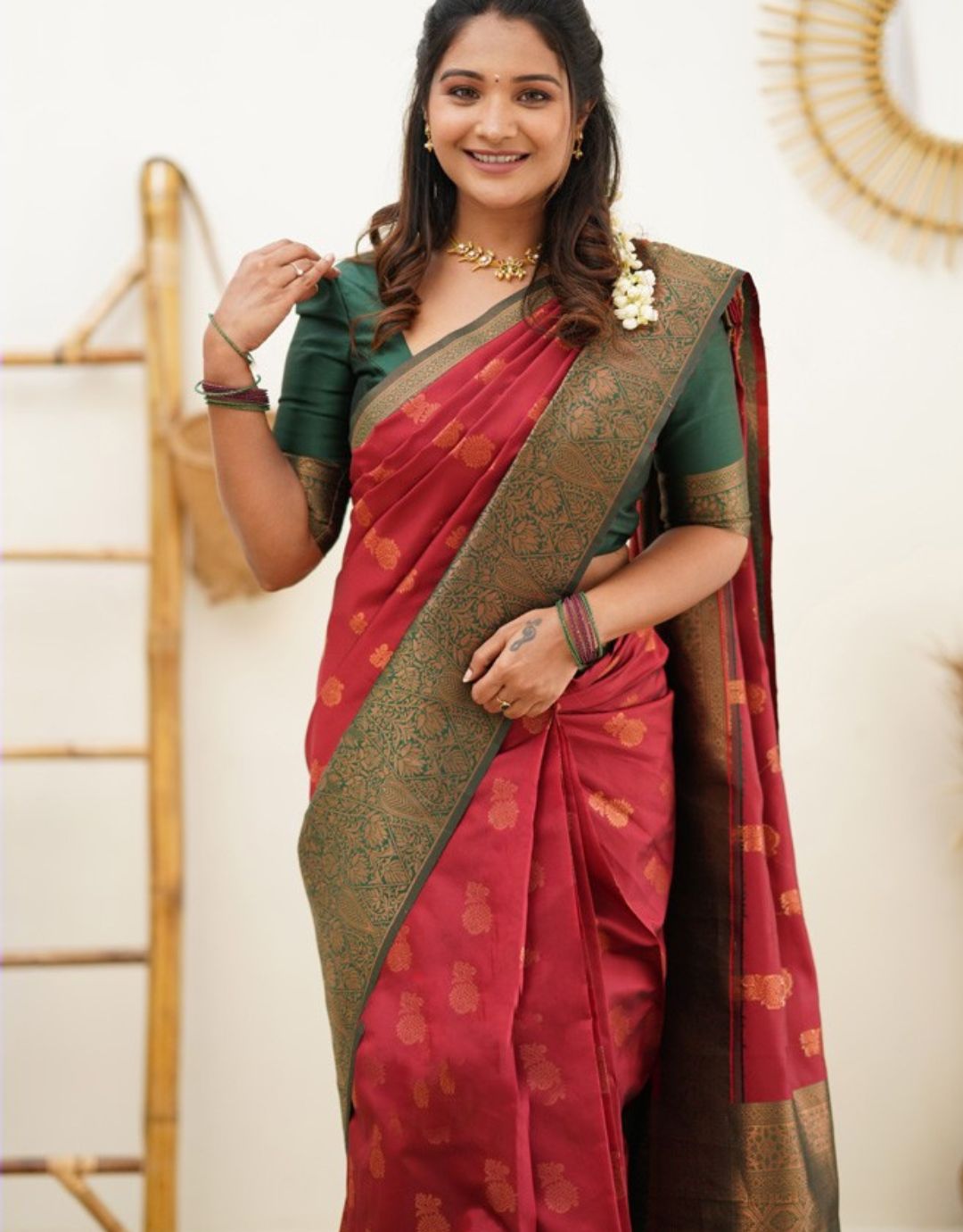 Kriti Red Soft Silk Saree