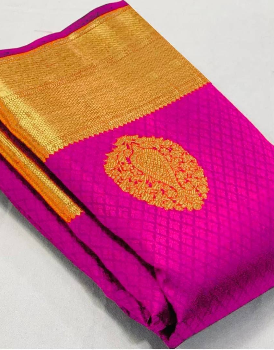 Shivani Hot Pink Soft Banarasi Silk Saree