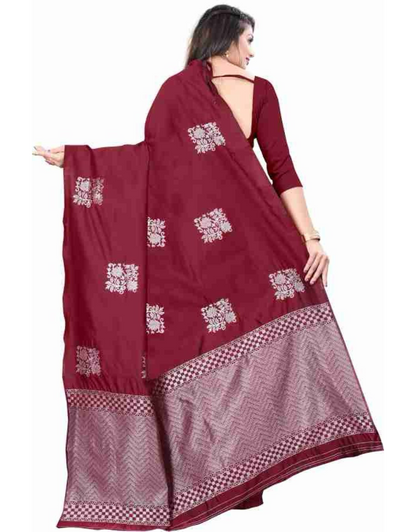 Eva Maroon Soft Silk Saree