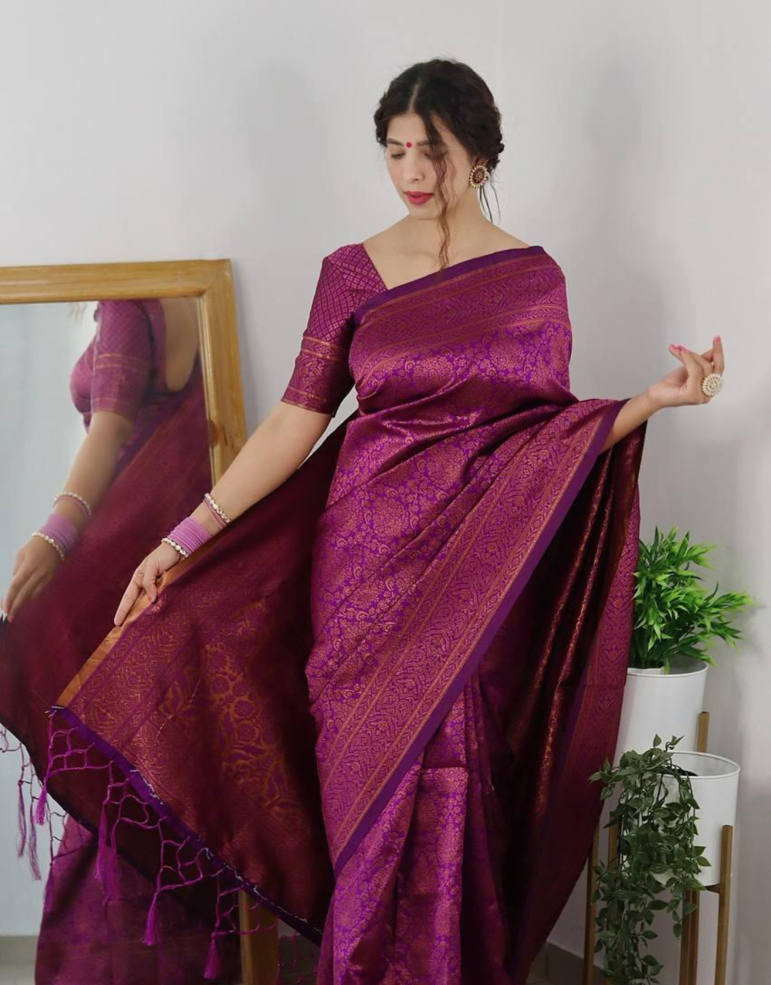 Radhika Magenta Pink Banarasi Silk Saree