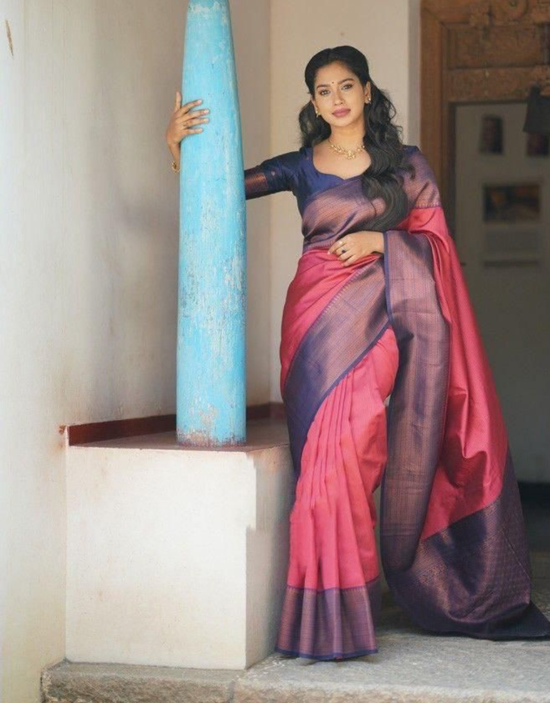 Urvashi DarkPink Soft Silk Saree