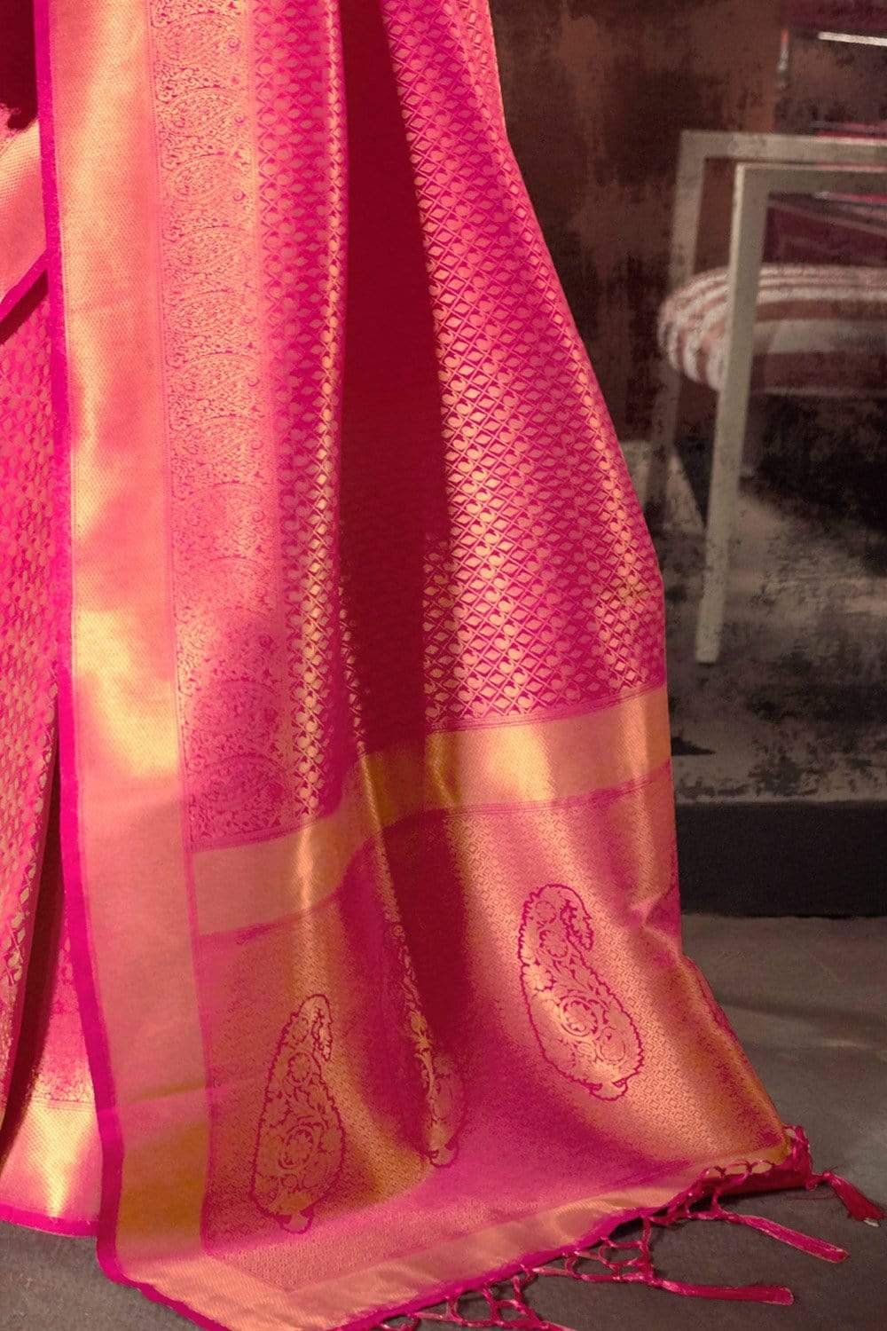 Saswin Pink Kanchipuram Silk Saree