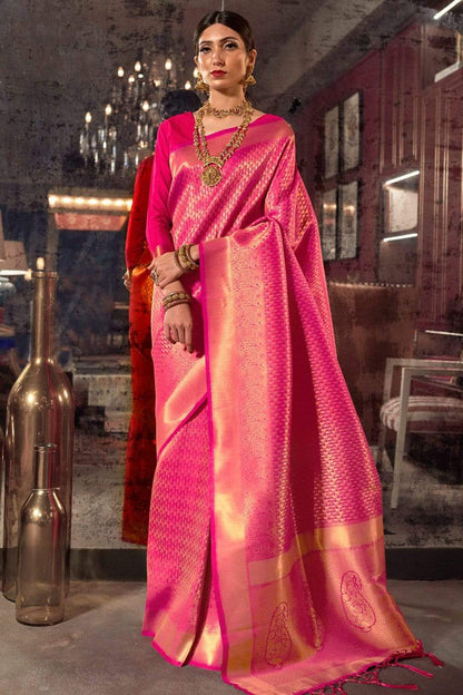 Saswin Pink Kanchipuram Silk Saree