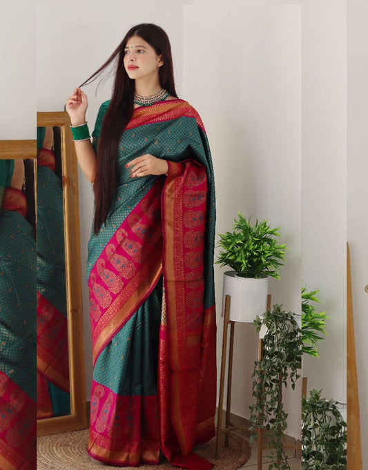 PRAGNYA FIROZY KANCHIPURAM SOFT SILK SAREE