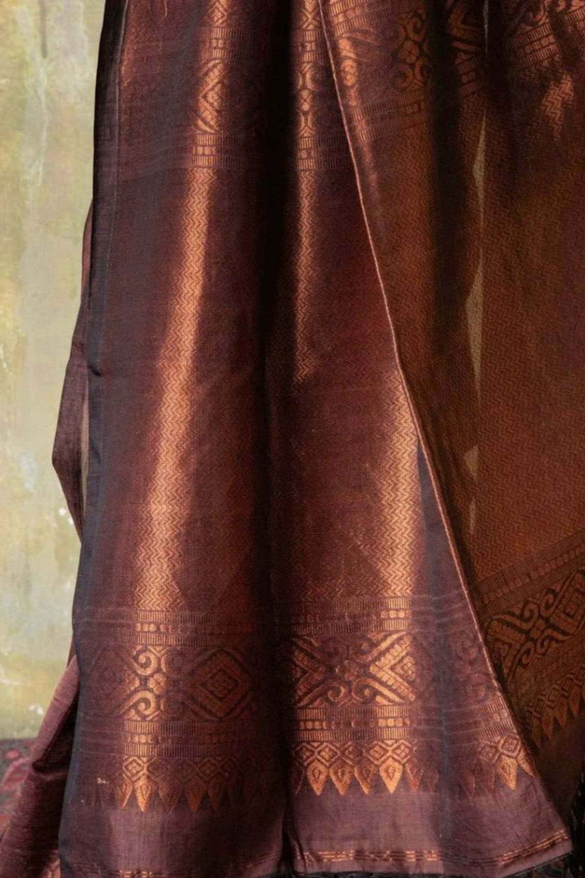 Sunrise Zephyr - Coffee Soft Silk Saree