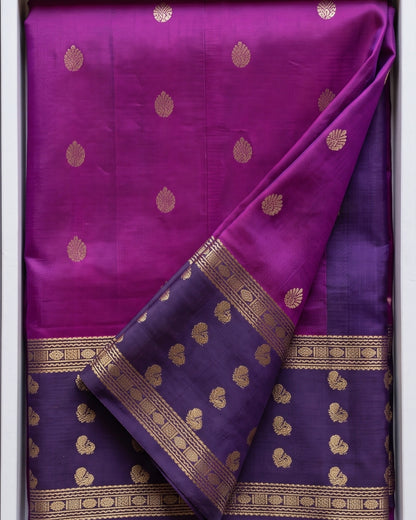 Tara - Royal Magenta Banarasi Silk Blend Saree