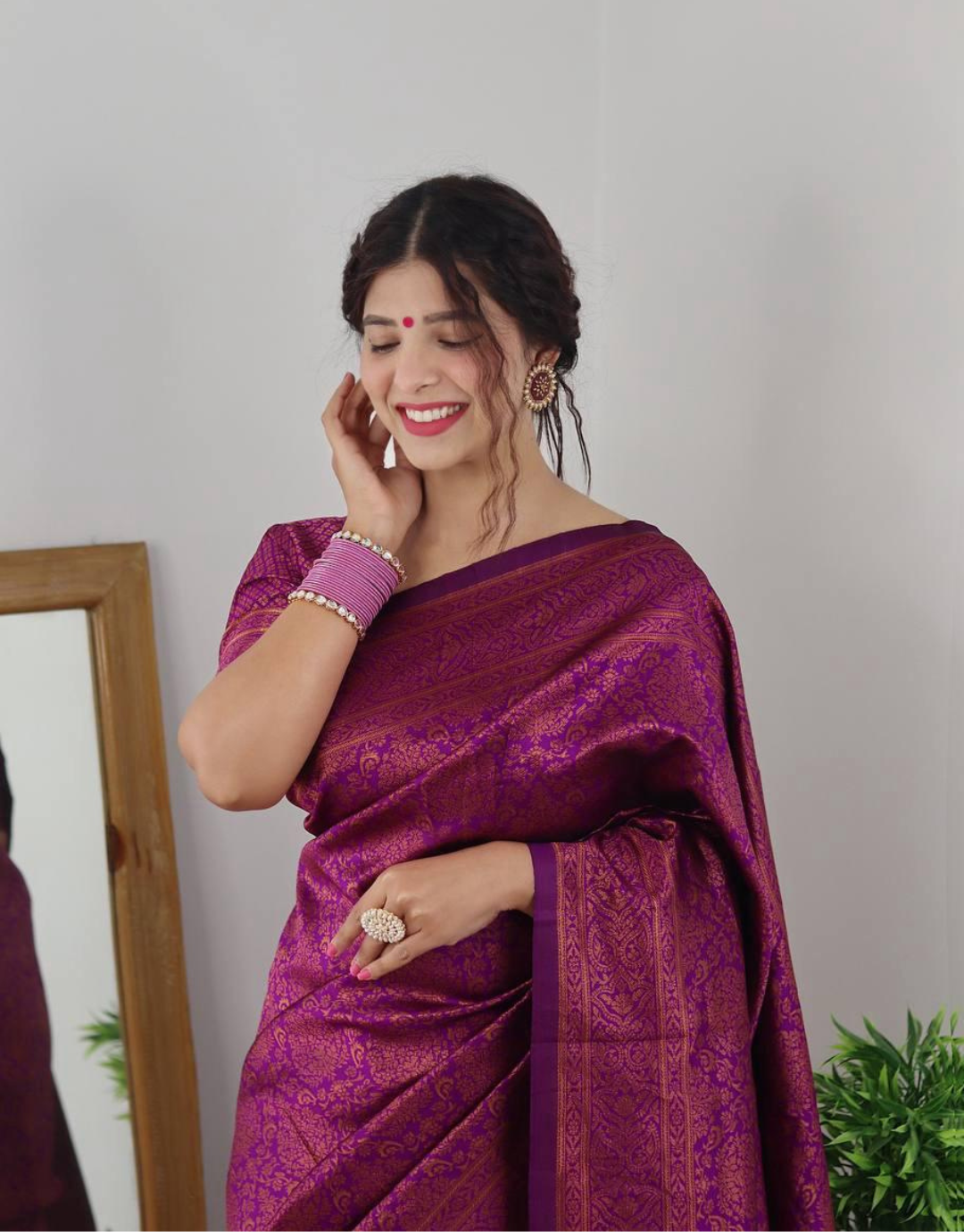 Radhika Magenta Pink Banarasi Silk Saree