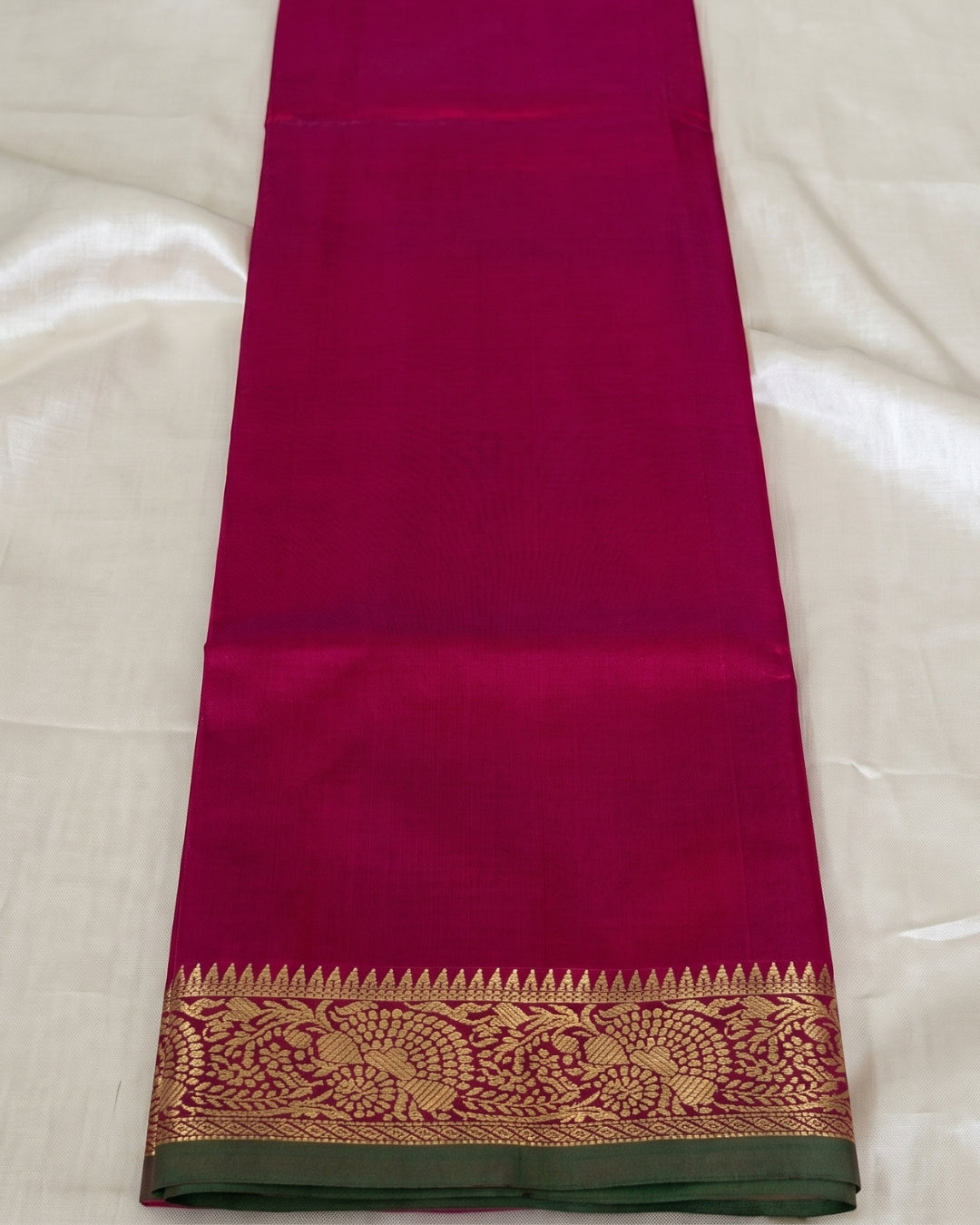 Chandni - Traditional Emerald Border Silk Elegance